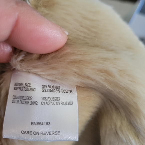 Calvin Klein Faux Shearling/Suede Coat. - Picture 7 of 10